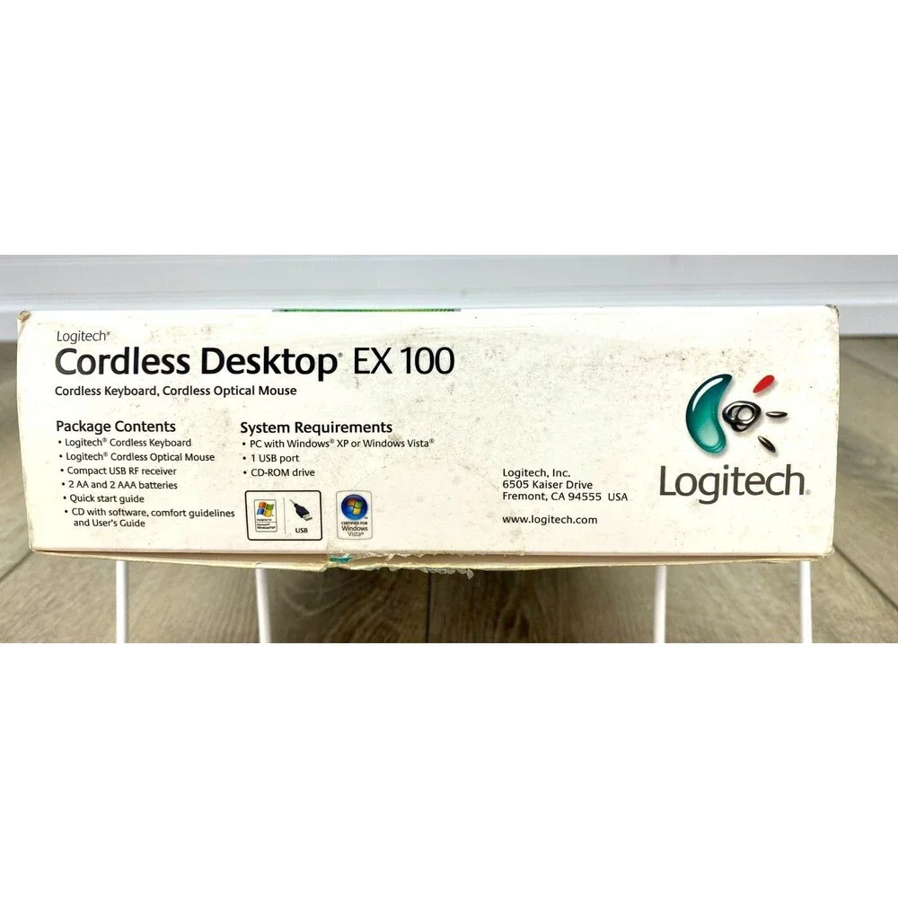 Clean Open Box Logitech EX 100 Cordless Desktop Mouse & Keyboard!